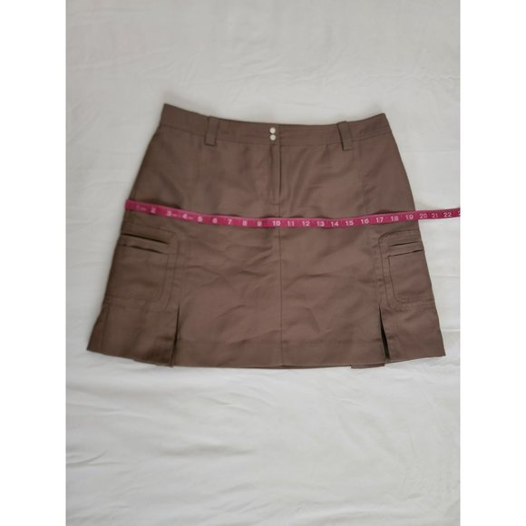 IZOD XFG Women's Athletic Golf Tennis Inner Shorts Cargo Skirt Dark Brown Sz 4 - Picture 13 of 14